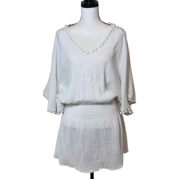 Lilly Pulitzer Amaury Embroidered White Cotton Coverup- Small - Picture 3 of 15